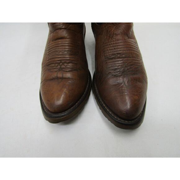 Double H West Gel Ice Mens Size 7 D Brown Black Leather Cowboy Western Boots main image 6